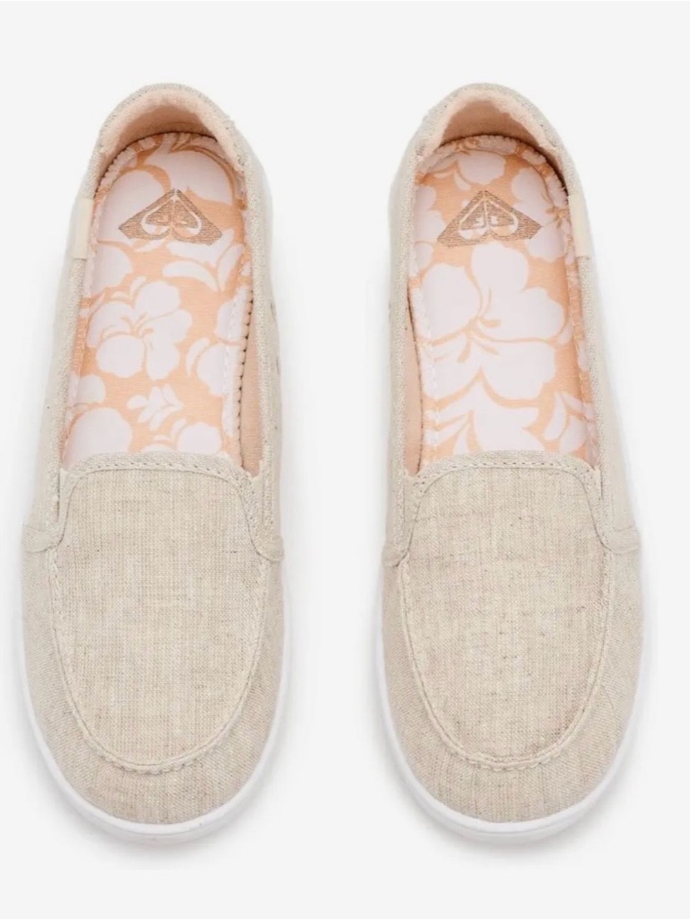 MAKE AN OFFER - ROXY Minnow Oatmeal Linen Slip on Boat Shoe Loafer